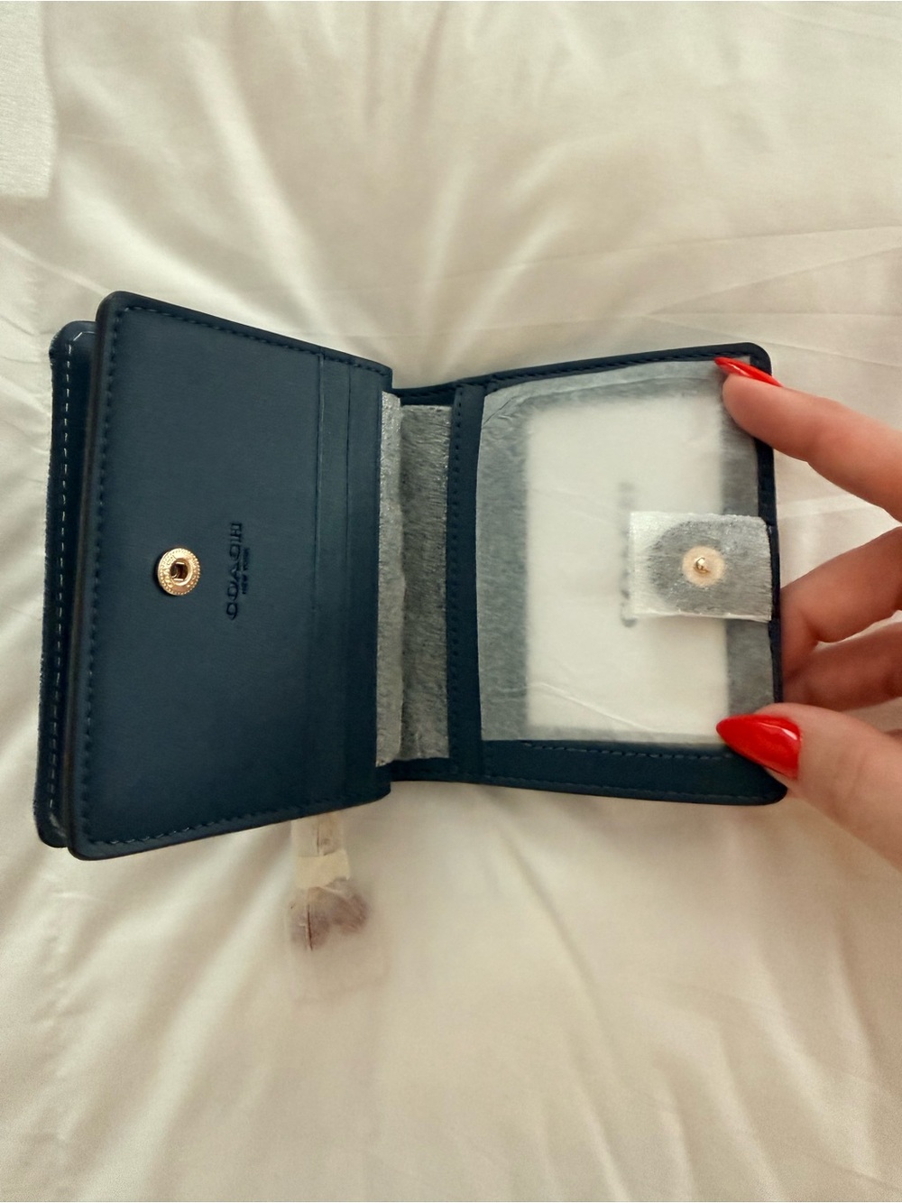 Coach Snap Wallet In Loved Denim With Charm - Picture 4 of 5